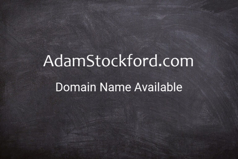 Adam Stockford domain name available signboard.