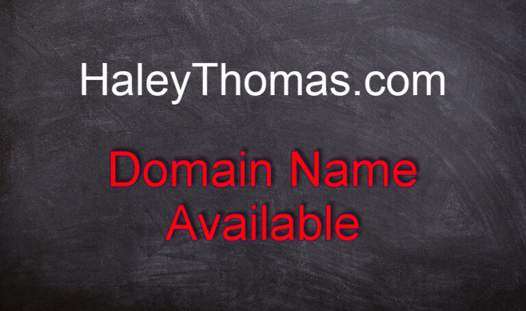 Haley Thomas dot com signboard domain name available.