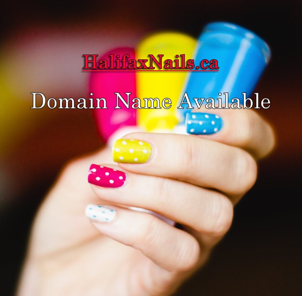 Halifax Nails signboard domain name available.