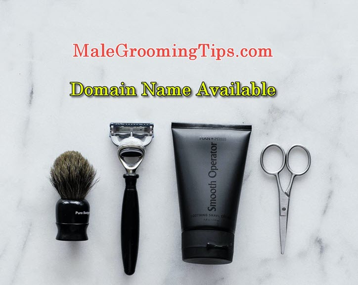 Male Grooming Tips dot com signboard domain name for sale.