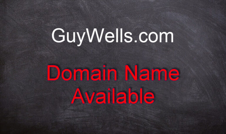 Guy Wells dot com signboard domain name available.