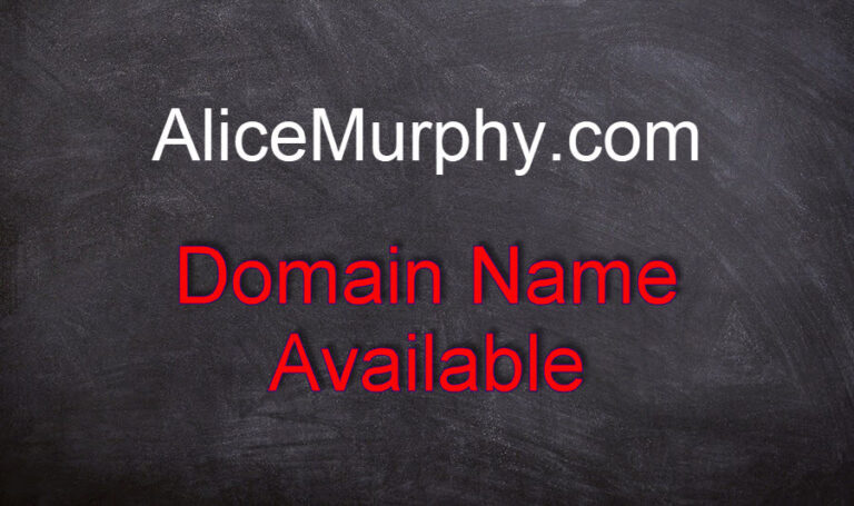 Signboard for Alice Murphy dot com domain for sale.