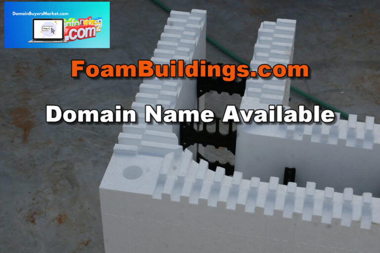 Signboard foam buildings domain name for sale.