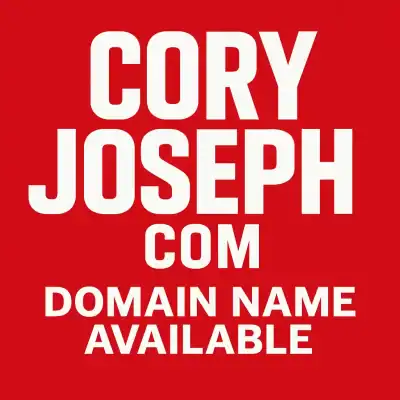 CoryJoseph.com caption on red background.