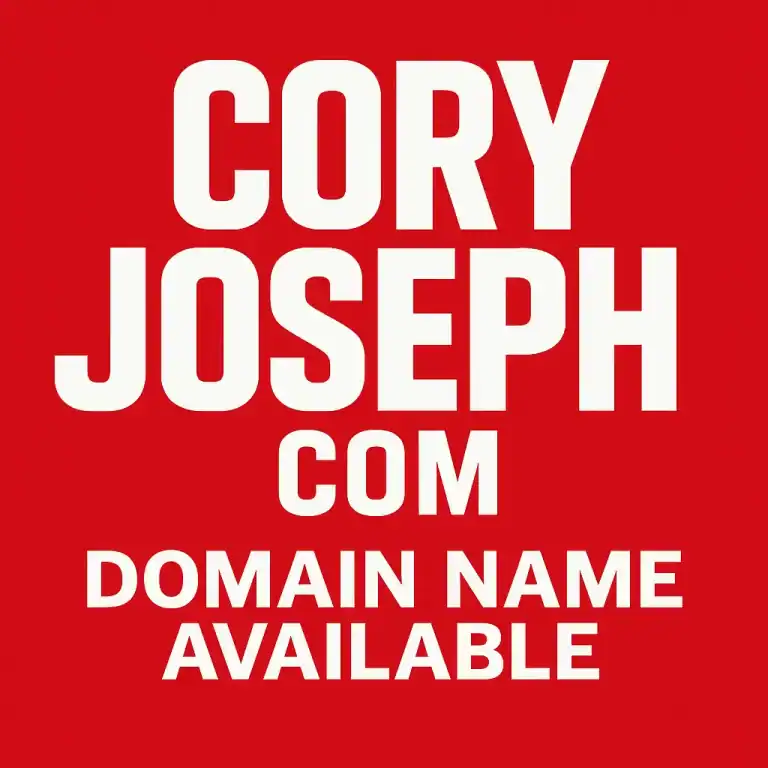 CoryJoseph.com caption on red background.