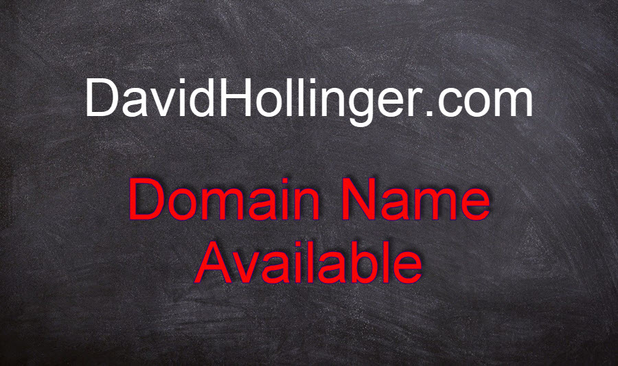 Signboard DavidHollinger dot com domain name available.