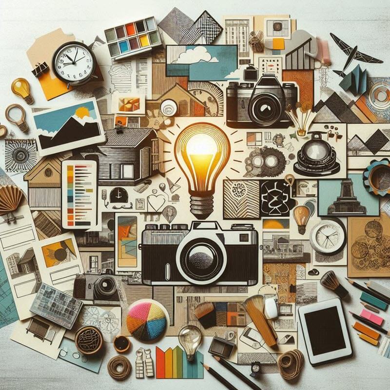 Collage of images representing a moodboard.