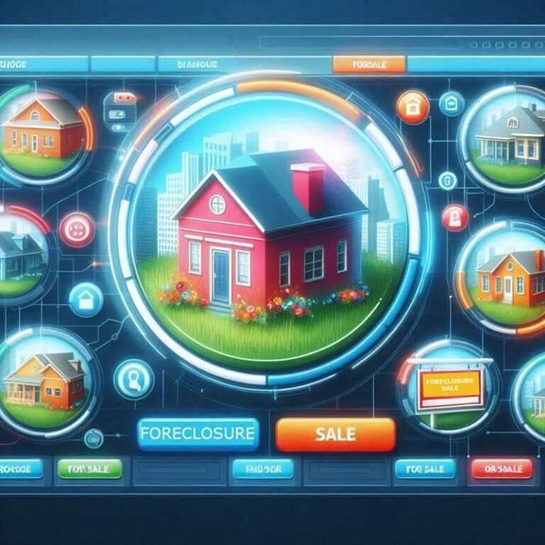 Colorful graphic representing foreclosure sales.