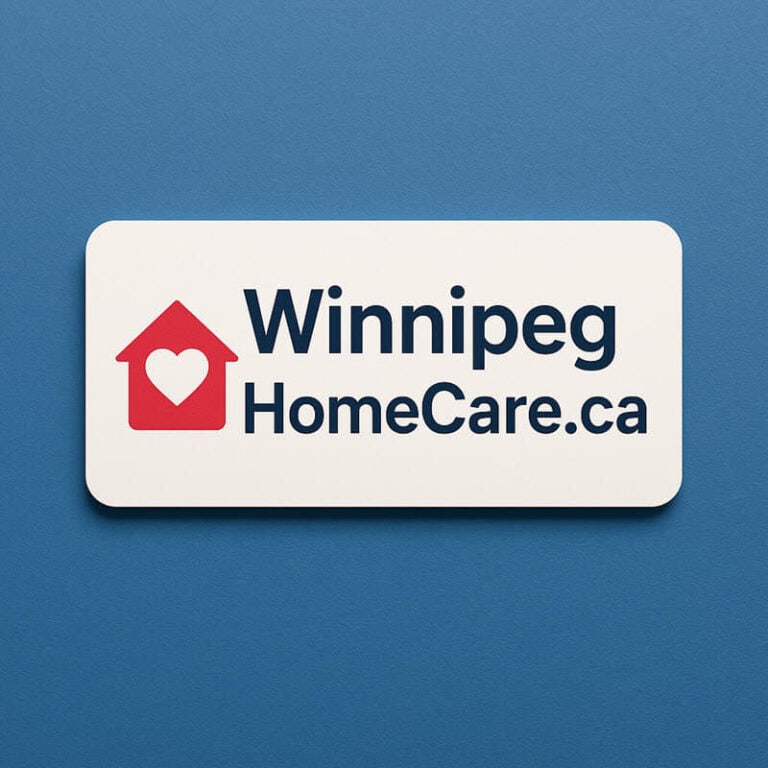 Graphic blue background with caption WinnipegHomeCare.ca