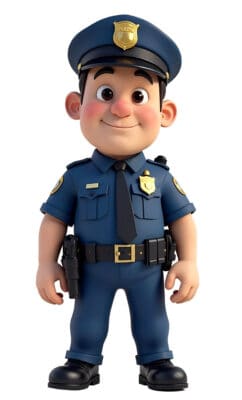 Graphic of policeman representing Policing.ca.