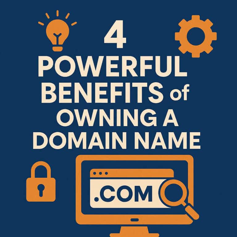 Graphic post title 4 Powerful Benefits of Owning a Domain Name.