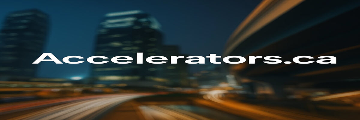 Domain name Accelerators.ca in white on a fast highway background.
