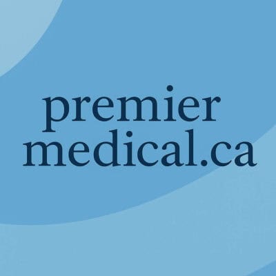 Graphic on light blue background with caption premiermedical.ca