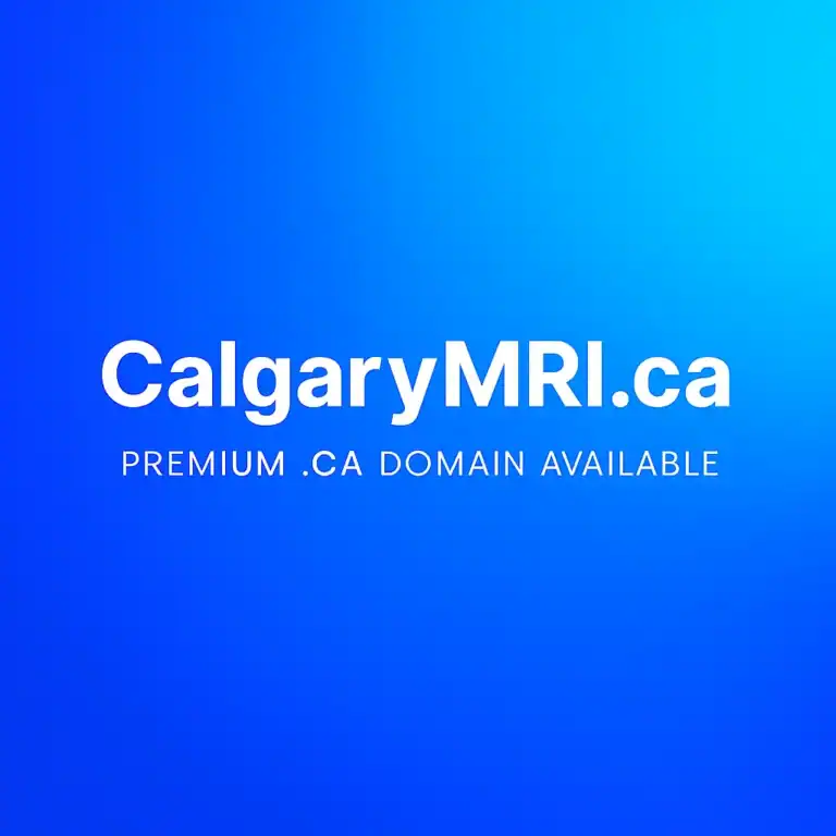 CalgaryMRI.ca designed with a clean blue gradient, bold typography, and balanced layout.