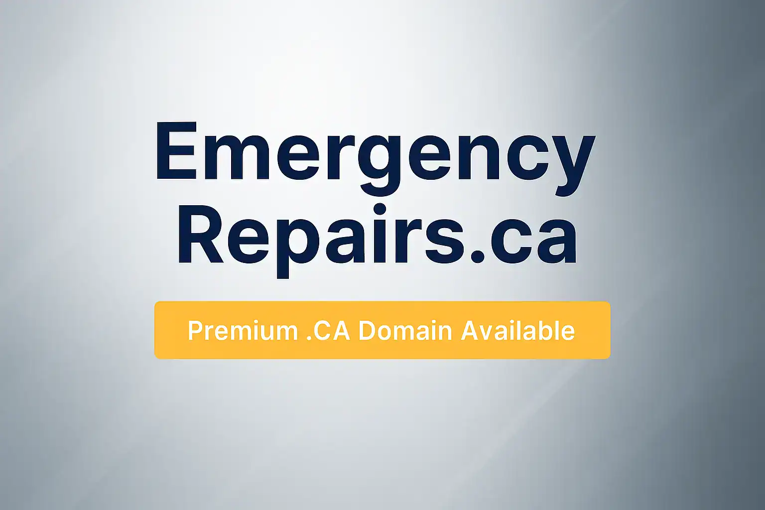 Caption "EmergencyRepairs.ca" on a clean, modern aesthetic, bold typography, and a simple gradient background.