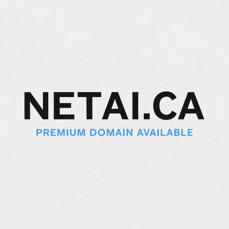 Domain For Sale graphic for NETai.ca—styled clean, modern, and minimalistic with bold typography, a subtle gradient background, and a pop of accent color.