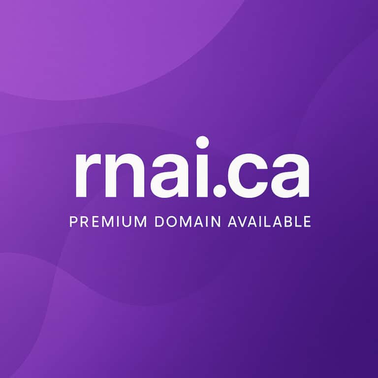 rnai.ca designed with a clean, modern aesthetic: bold typography for the domain name, the sub‑text “Premium Domain Available,” and a sleek gradient background with subtle abstract accents