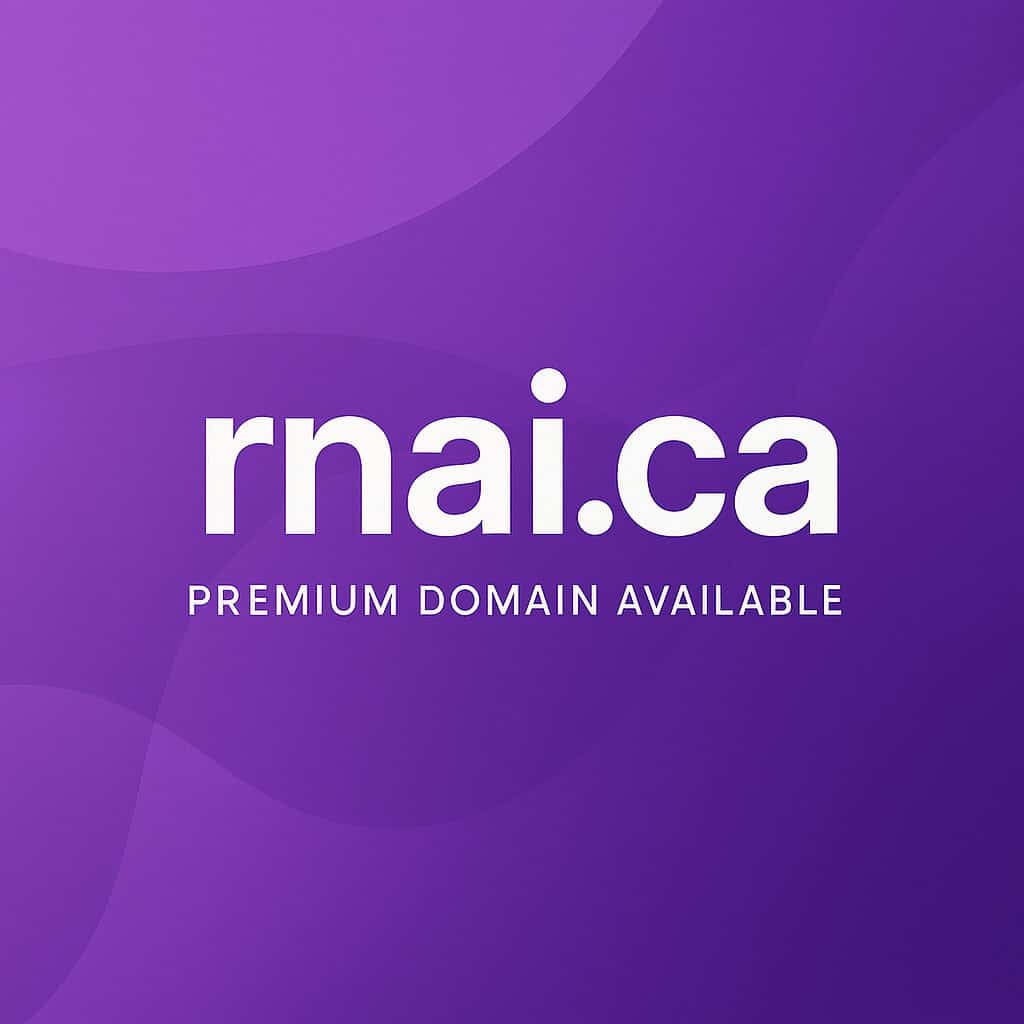 rnai.ca designed with a clean, modern aesthetic: bold typography for the domain name, the sub‑text “Premium Domain Available,” and a sleek gradient background with subtle abstract accents